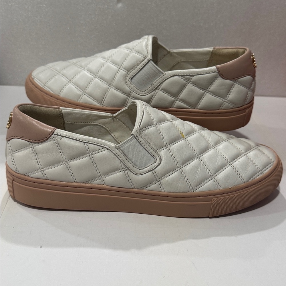 Tory Burch White Quilted Slip-On Loafers - Picture 12 of 12